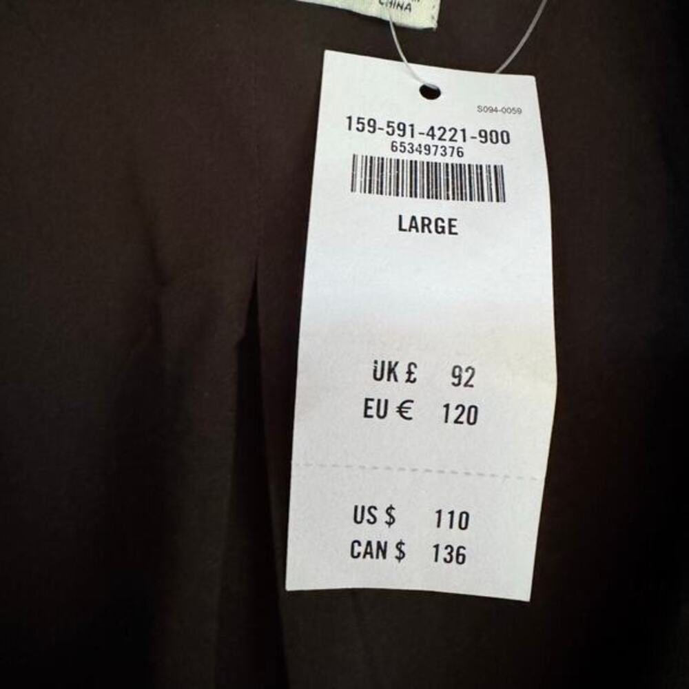 Abercrombie‎ & Fitch Faux Leather Jacket Black Large Workwear Minimalist NWT - Picture 7 of 9